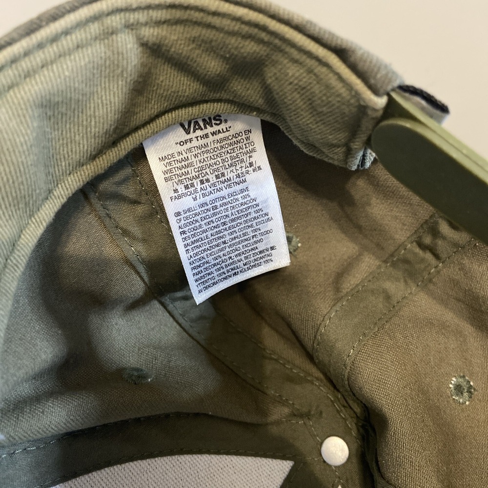 Vans Off the Wall Camo Baseball Cap Hat Men Cotton Snapback Army Green OSFA - Picture 4 of 4